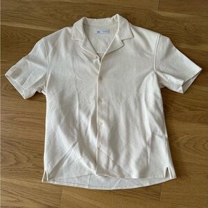 Zara resort shirt XL cream button down